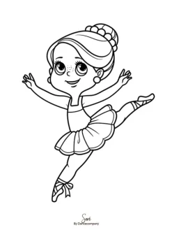 9 stk ballettegninger A5 inkl. 6 stk farveblyanter