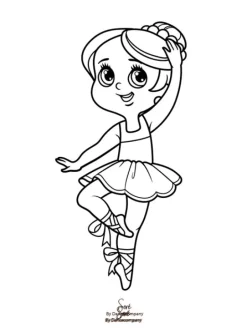 9 stk ballettegninger A5 inkl. 6 stk farveblyanter