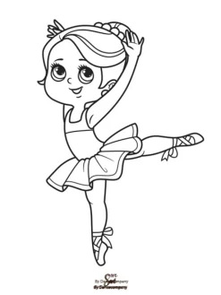 9 stk ballettegninger A5 inkl. 6 stk farveblyanter