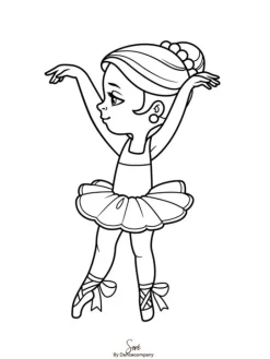 9 stk ballettegninger A5 inkl. 6 stk farveblyanter