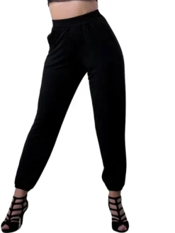 Afslappede sorte bukser af bambus - Danceeverywear