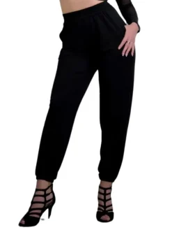 Afslappede sorte bukser af bambus - Danceeverywear