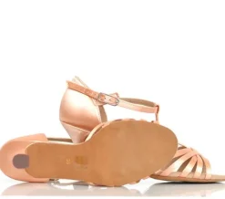Anna Kern flesh satin dansesko med t- rem