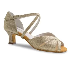 Anna Kern guld glimmer dansesko med 5 cm hæl
