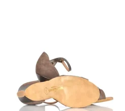 Beige/brun ruskinds dansesko 6 cm hæl Rummos