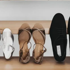 Beige/brun ruskinds dansesko 6 cm hæl Rummos