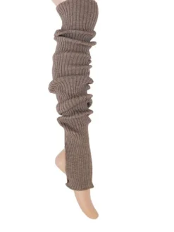 Benvarmere ribstrik lysebrune 85 cm Seré