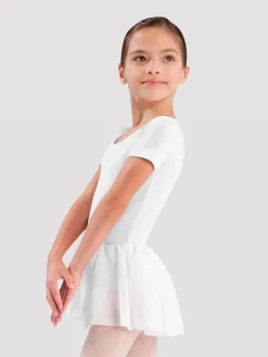 Bloch hvid dragt m.chiffon skørt til piger