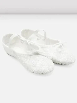 Bloch hvid skind glimmer balletsko