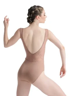 Cafe au lait balletdragt m.bredde stropper Ballet Rosa