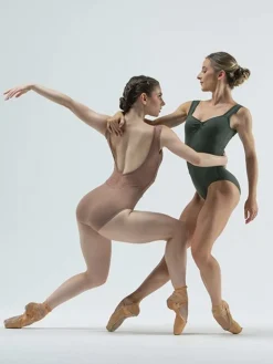 Cafe au lait balletdragt m.bredde stropper Ballet Rosa