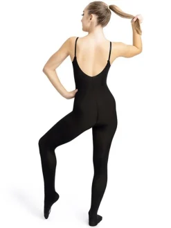 Capezio helunderdragt med hul i foden - SORT