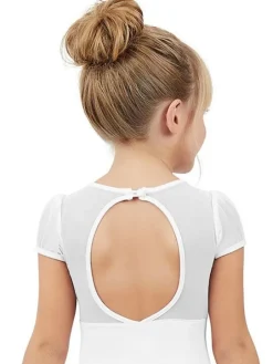 Capezio hvid dragt med puf ærmer til piger