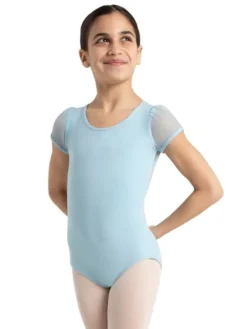 Capezio lyseblå dragt med puf ærmer til piger