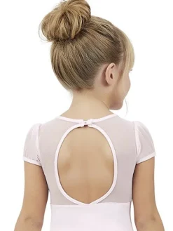 Capezio lyserød dragt med puf ærmer til piger