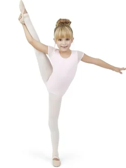 Capezio lyserød dragt med puf ærmer til piger