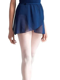 Capezio navy chiffon wrap skirt