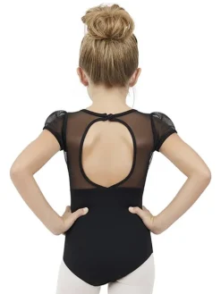 Capezio sort dragt med puf ærmer til piger