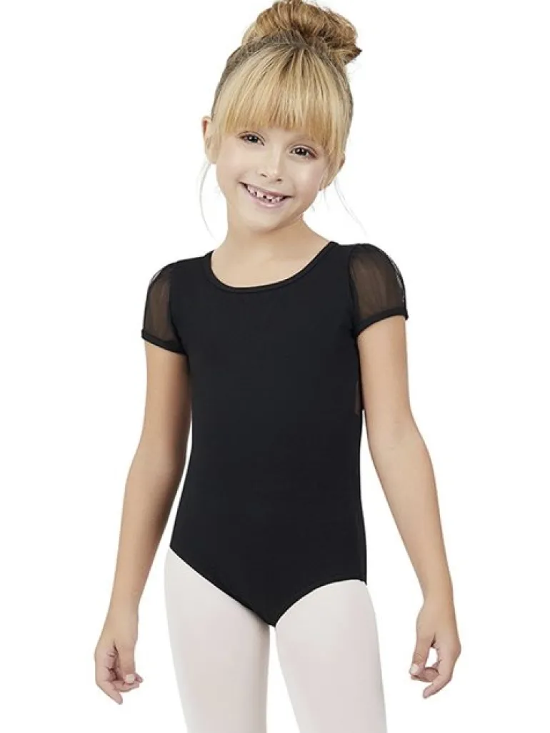 Capezio sort dragt med puf ærmer til piger