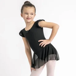 Capezio sort dragt m.skørt og puf ærmer til piger