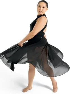 Capezio sort lang chiffon balletskørt til damer