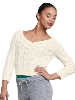 Cropped strik fra Bloch - creme