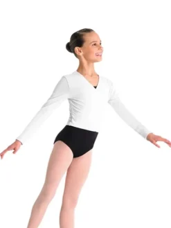 Cross-over hvid overdel til piger Bloch