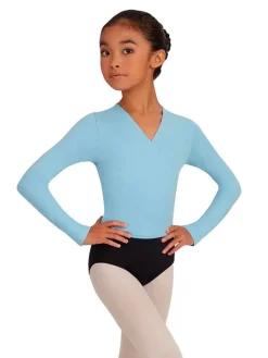 Cross-over lyseblå overdel til piger Capezio