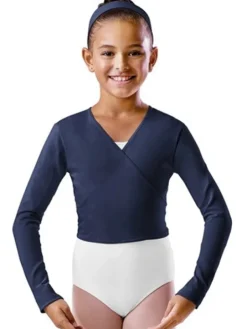 Cross-over marineblå overdel til piger Bloch