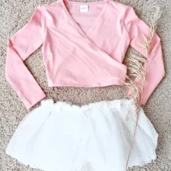 Cross-over mørk rosa overdel til piger Bloch