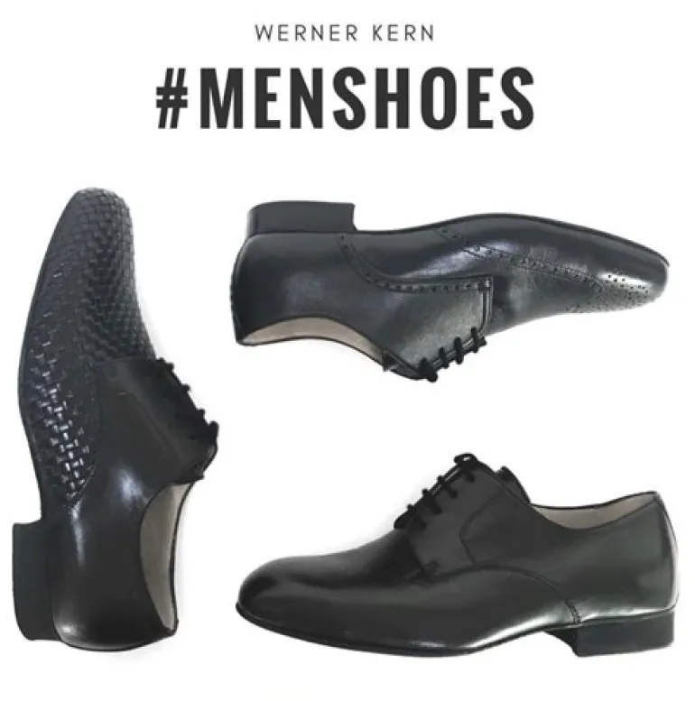 Dansesko bred i sort lækker skind Werner Kern