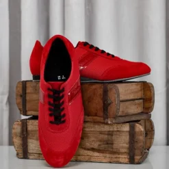 Diamant rød dansesneaker vario spin sål til herrer