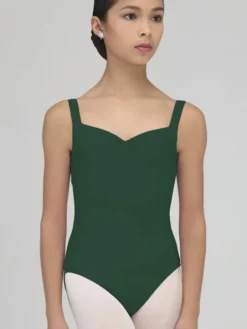 Dragt med tank stropper og rynk i mørk grøn fra Wear Moi til piger