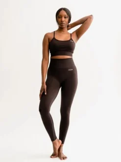 Drop of mindfulness mørkbrune seamless leggings