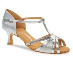 Flot sølv dansesko til tango/salsa/latin med 5 cm hæl