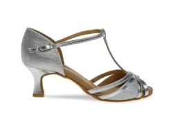 Flot sølv dansesko til tango/salsa/latin med 5 cm hæl
