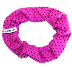 Fuchsia hårelastik med trykte palietter