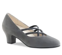 Grå ruskind dame dansesko Anke Werner Kern