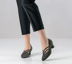 Grå ruskind dame dansesko Anke Werner Kern