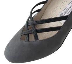 Grå ruskind dame dansesko Anke Werner Kern