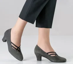 Grå ruskind dame dansesko Anke Werner Kern