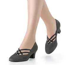 Grå ruskind dame dansesko Anke Werner Kern