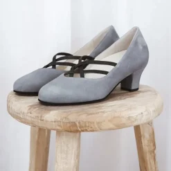 Grå ruskind dame dansesko Anke Werner Kern
