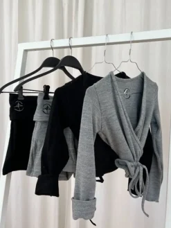 Grå strik shorts til teen og damer Wear Moi