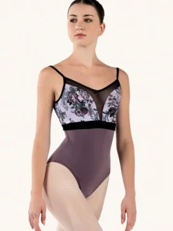 Grishko dragt i støvet lilla med blomster og mesh detaljer