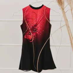 Gymnastikdragt med print, sten og påsyetskørt Agiva