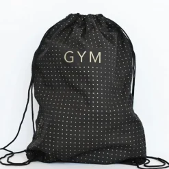 Gymnastikpose sort med guldtryk - GYM