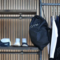 Gymnastikpose sort med guldtryk - GYM