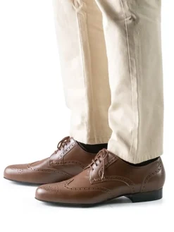 Herre dansesko cognac farvet skind Werner Kern