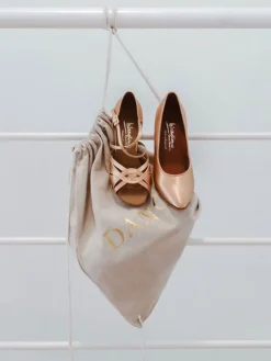 Hør rygsæk/mulepose med guld DANCE skrift